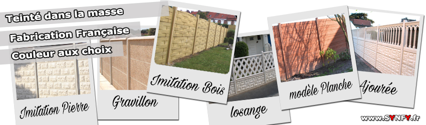 clôture en plaque béton décorative